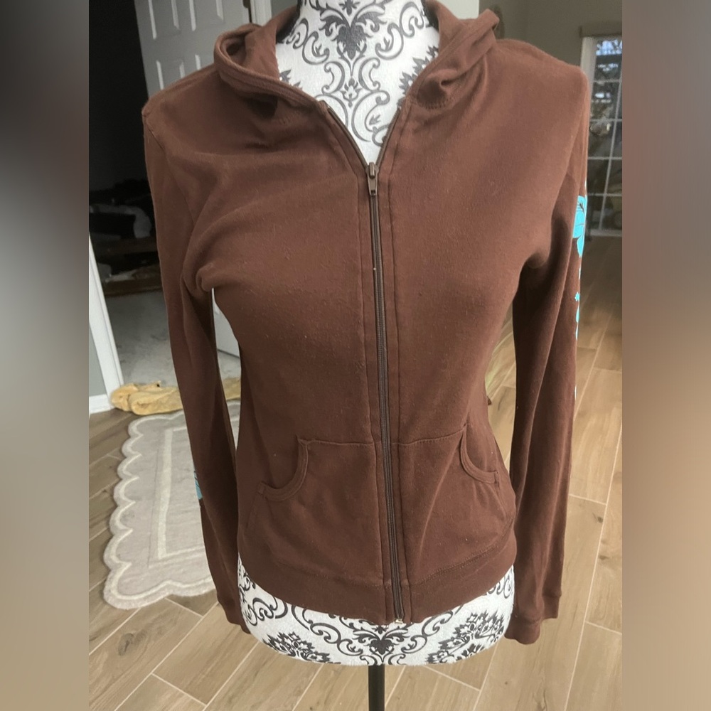 Ran some size XL brown zip up hoodie top
